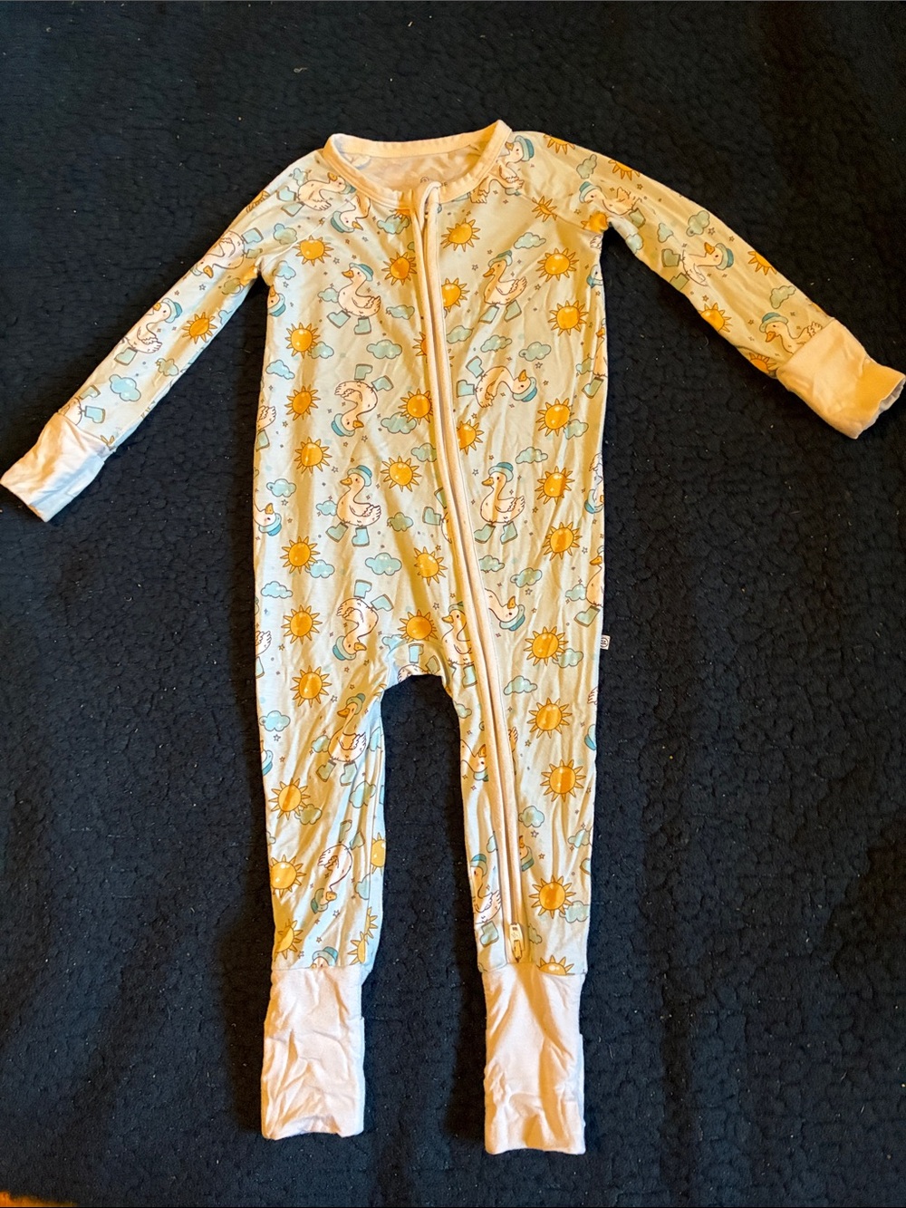Caden Lane blue sun & ducky print